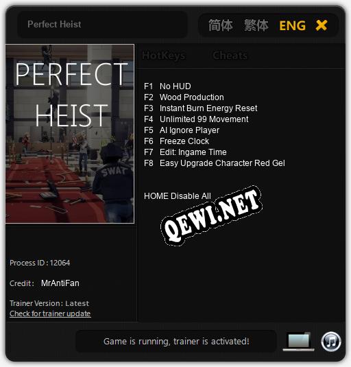 Трейнер для Perfect Heist [v1.0.7]