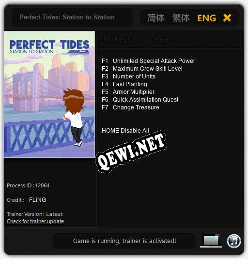 Perfect Tides: Station to Station: Трейнер +7 [v1.9]