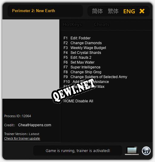 Perimeter 2: New Earth: ТРЕЙНЕР И ЧИТЫ (V1.0.22)