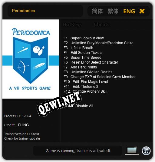 Periodonica: Читы, Трейнер +12 [FLiNG]
