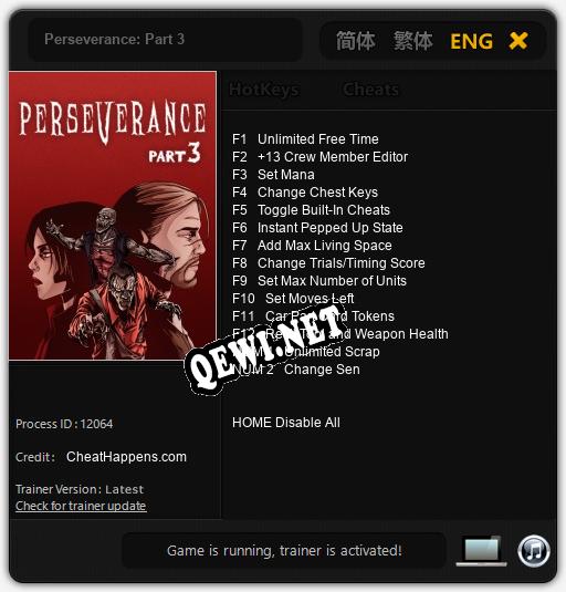Perseverance: Part 3: Читы, Трейнер +14 [CheatHappens.com]