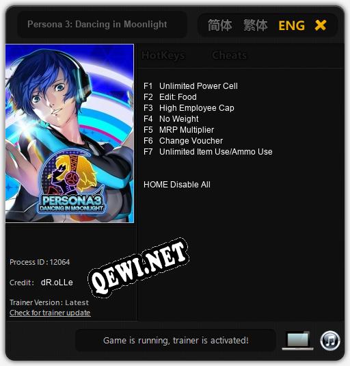 Persona 3: Dancing in Moonlight: Трейнер +7 [v1.9]