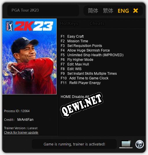 PGA Tour 2K23: Трейнер +11 [v1.6]