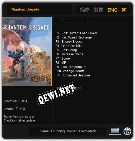 Трейнер для Phantom Brigade [v1.0.2]