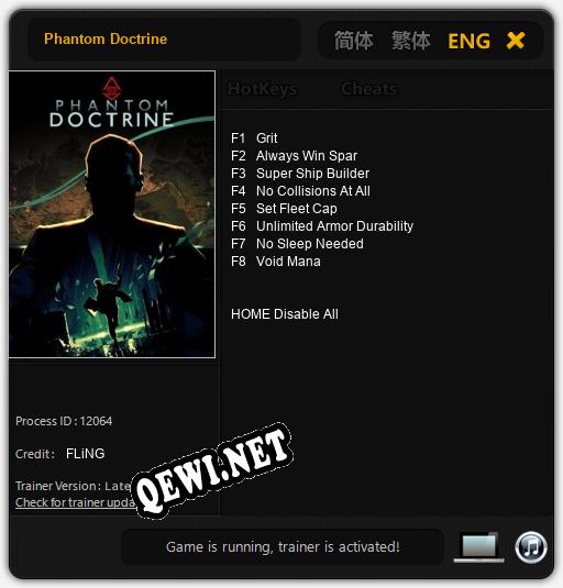 Phantom Doctrine: Трейнер +8 [v1.7]