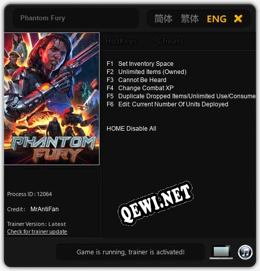 Phantom Fury: Трейнер +6 [v1.1]