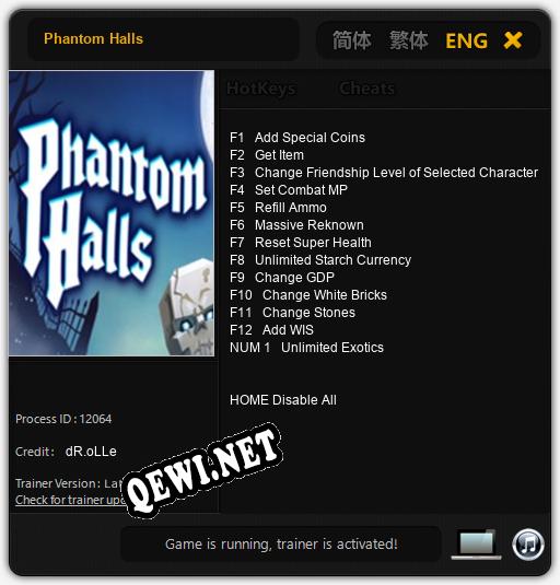 Phantom Halls: Читы, Трейнер +13 [dR.oLLe]