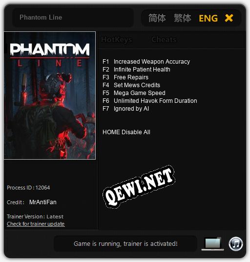 Phantom Line: Читы, Трейнер +7 [MrAntiFan]