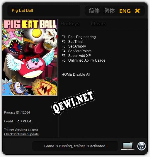 Трейнер для Pig Eat Ball [v1.0.8]
