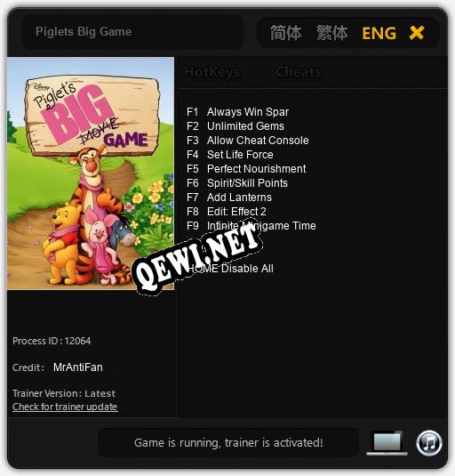 Piglets Big Game: Трейнер +9 [v1.5]