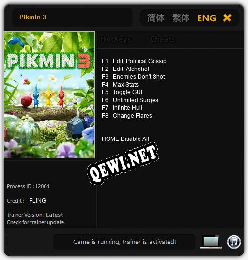 Pikmin 3: Читы, Трейнер +8 [FLiNG]