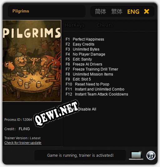 Pilgrims: Читы, Трейнер +12 [FLiNG]