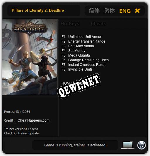 Pillars of Eternity 2: Deadfire: Трейнер +8 [v1.5]