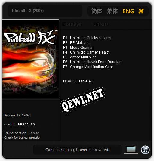 Pinball FX (2007): Трейнер +7 [v1.1]