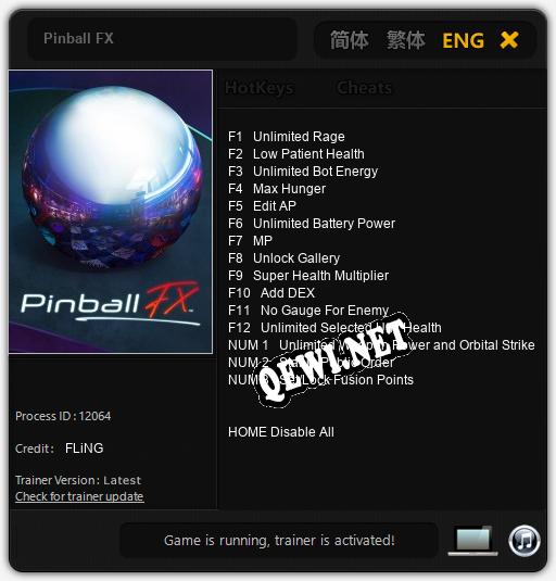 Трейнер для Pinball FX [v1.0.8]