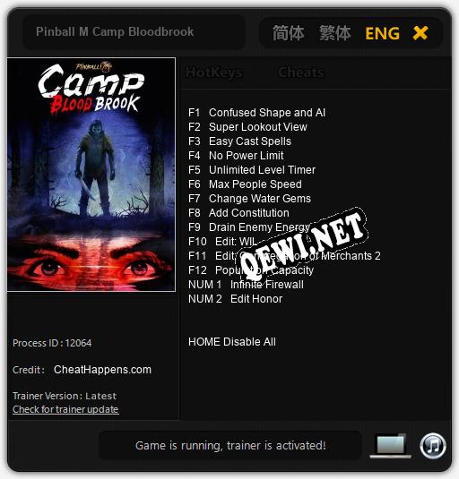 Pinball M Camp Bloodbrook: ТРЕЙНЕР И ЧИТЫ (V1.0.26)