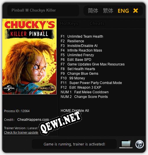 Pinball M Chuckys Killer: Трейнер +14 [v1.9]