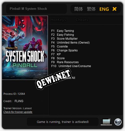 Pinball M System Shock: Трейнер +10 [v1.2]