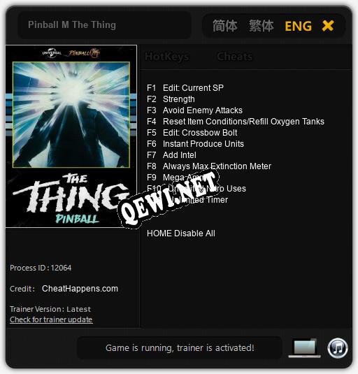 Трейнер для Pinball M The Thing [v1.0.7]