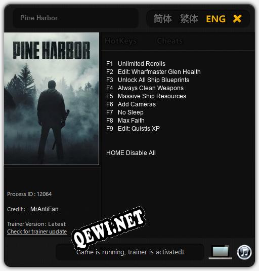 Pine Harbor: Читы, Трейнер +9 [MrAntiFan]