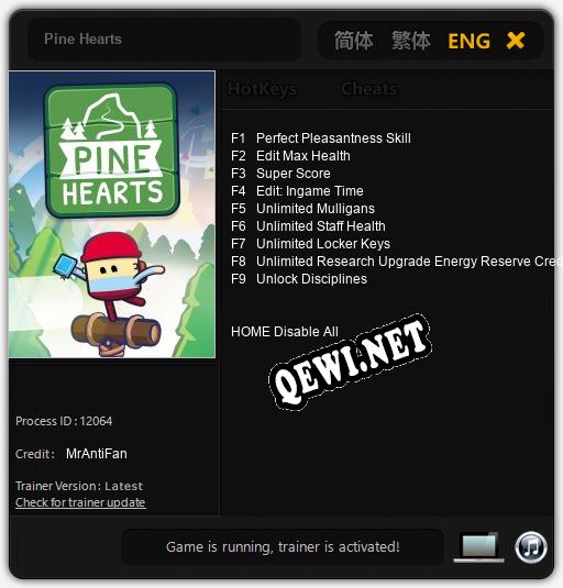 Pine Hearts: ТРЕЙНЕР И ЧИТЫ (V1.0.4)