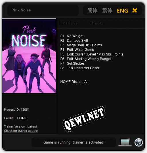 Pink Noise: Читы, Трейнер +8 [FLiNG]
