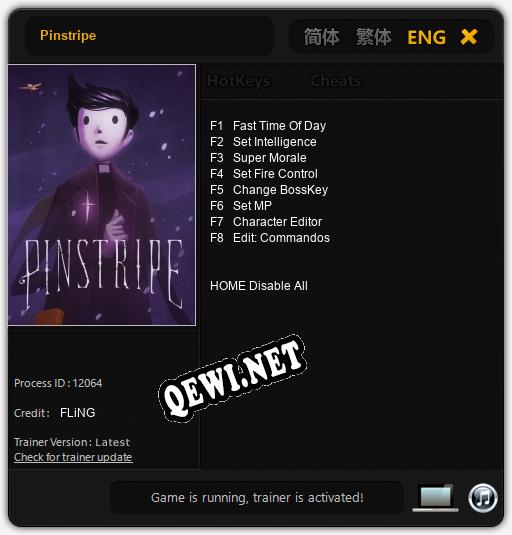 Pinstripe: Трейнер +8 [v1.3]