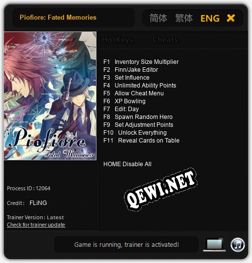 Piofiore: Fated Memories: Читы, Трейнер +11 [FLiNG]