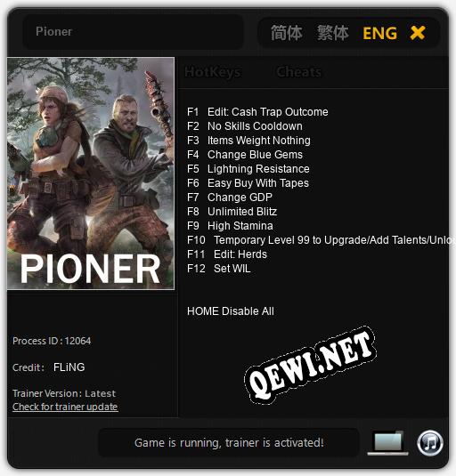 Трейнер для Pioner [v1.0.4]