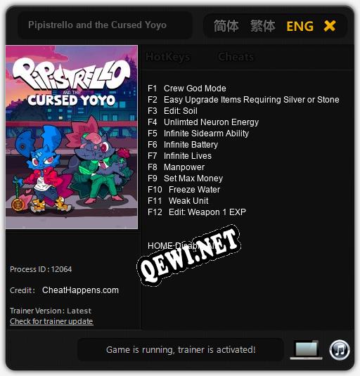 Pipistrello and the Cursed Yoyo: ТРЕЙНЕР И ЧИТЫ (V1.0.85)