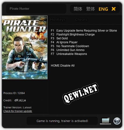 Трейнер для Pirate Hunter [v1.0.8]