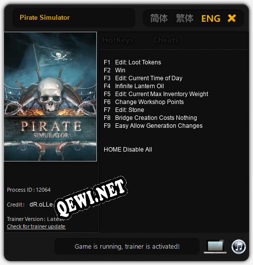 Pirate Simulator: Трейнер +9 [v1.2]