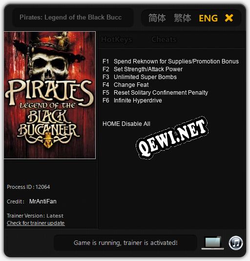 Pirates: Legend of the Black Buccaneer: Трейнер +6 [v1.4]