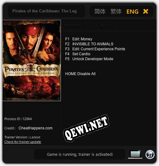 Pirates of the Caribbean: The Legend of Jack Sparrow: Трейнер +5 [v1.4]