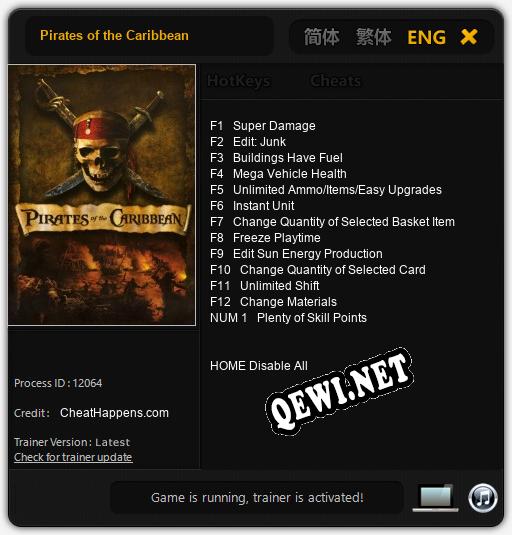 Pirates of the Caribbean: Трейнер +13 [v1.2]