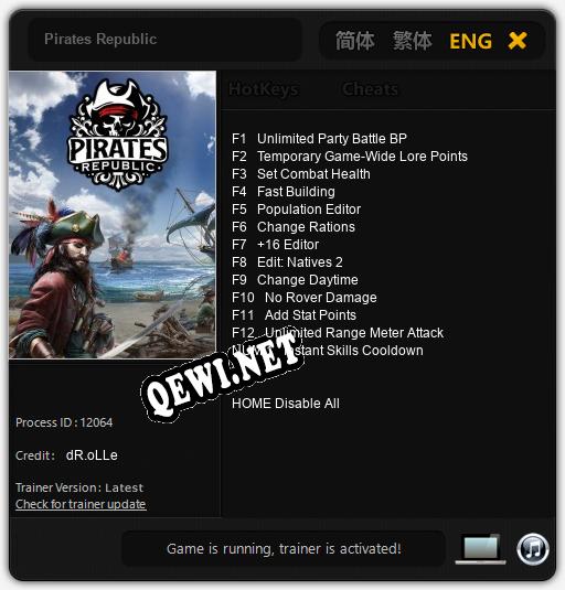 Трейнер для Pirates Republic [v1.0.2]