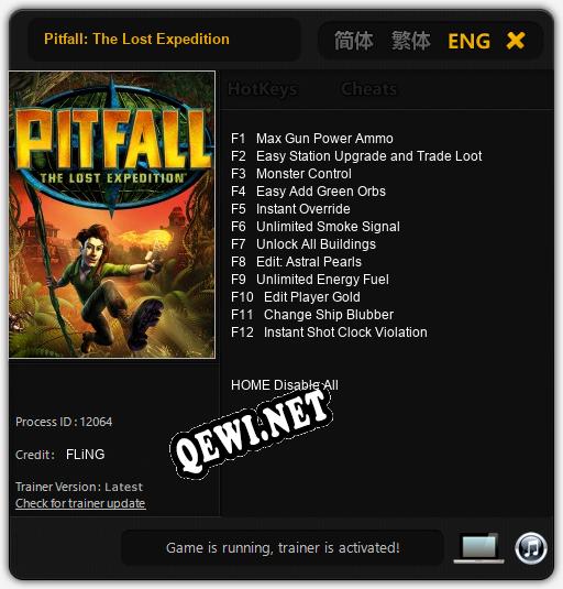Pitfall: The Lost Expedition: ТРЕЙНЕР И ЧИТЫ (V1.0.81)