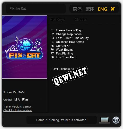 Трейнер для Pix the Cat [v1.0.1]