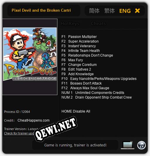 Трейнер для Pixel Devil and the Broken Cartridge [v1.0.9]