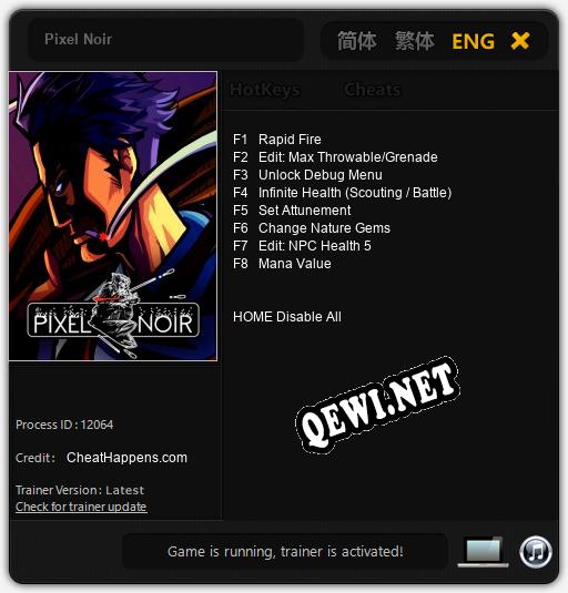 Pixel Noir: Читы, Трейнер +8 [CheatHappens.com]