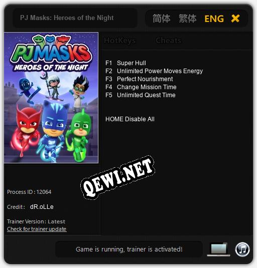 Трейнер для PJ Masks: Heroes of the Night [v1.0.6]