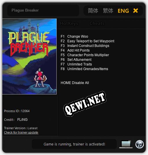Plague Breaker: Трейнер +8 [v1.1]