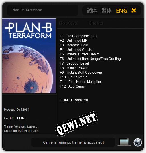 Plan B: Terraform: Читы, Трейнер +12 [FLiNG]