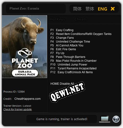 Planet Zoo: Eurasia: Читы, Трейнер +12 [CheatHappens.com]