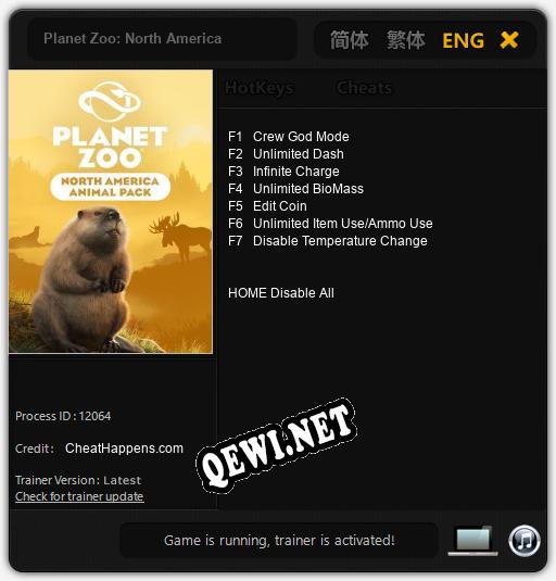 Трейнер для Planet Zoo: North America [v1.0.5]