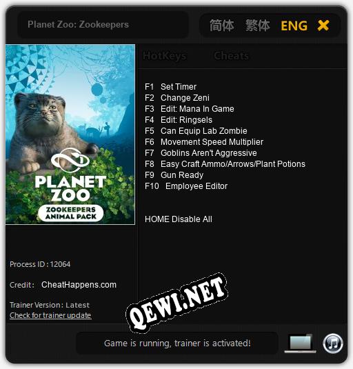Planet Zoo: Zookeepers: Трейнер +10 [v1.2]