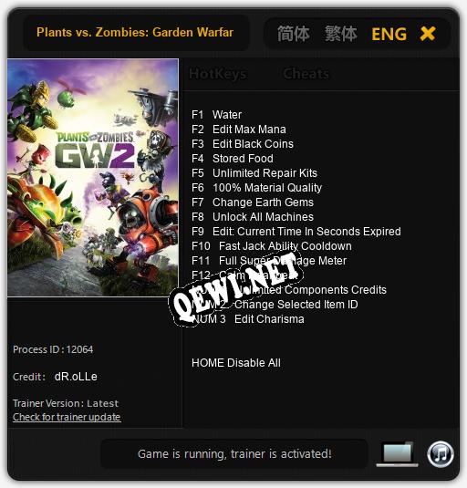 Plants vs. Zombies: Garden Warfare 2: Читы, Трейнер +15 [dR.oLLe]