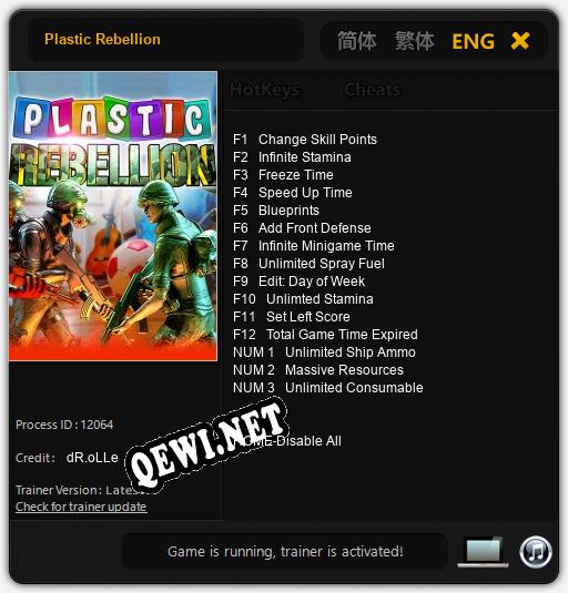 Plastic Rebellion: ТРЕЙНЕР И ЧИТЫ (V1.0.45)
