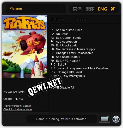 Platypus: ТРЕЙНЕР И ЧИТЫ (V1.0.27)