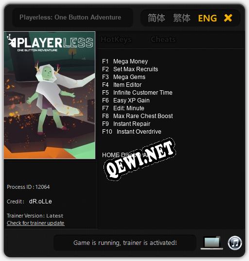 Playerless: One Button Adventure: ТРЕЙНЕР И ЧИТЫ (V1.0.31)